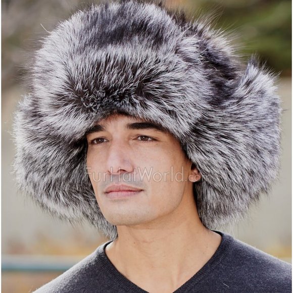 BERGDORF GOODMAN Other - Silver Fox Full Fur Ushanka Trapper Russian Hat